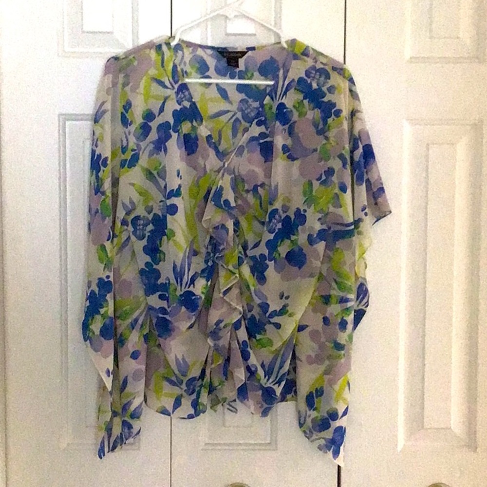 St. John floral poncho top